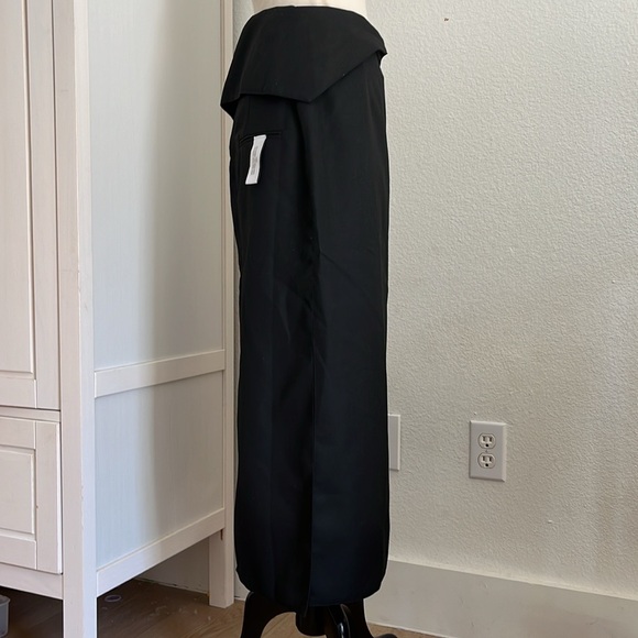 Like-new ROKH Black Flap Midi Skirt - Picture 7 of 12